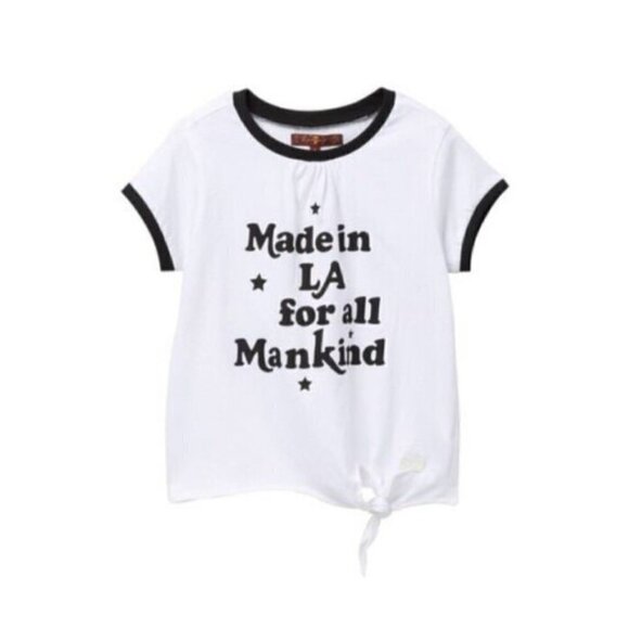 NWT 7 For All Mankind Girl’s Size XL Side Tie Ringer T-Shirt - Picture 1 of 12